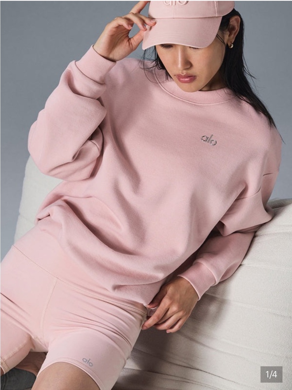 ALO Yoga Accooade Crew-Ballet Pink